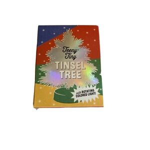 Running Press Teeny-Tiny Tinsel Tree Silver Miniature Retro Kit Rotating Light